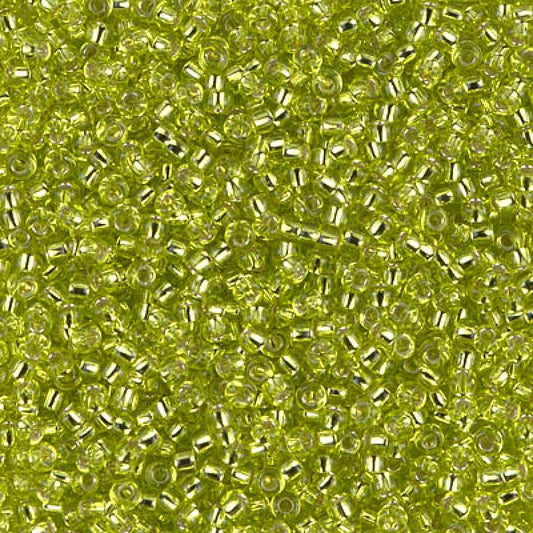 11/0 Miyuki Seed Beads - 25g Bag – Silver Lined Chartreuse - Colour 14