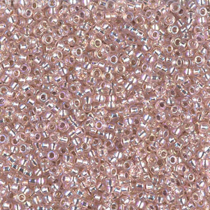 15/0 Miyuki Seed Beads - 5g Bag – Silver Lined Light Blush AB - Colour 1023