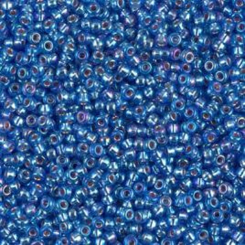 15/0 Miyuki Seed Beads - 5g Bag – Silver Lined Sapphire AB - Colour 1019
