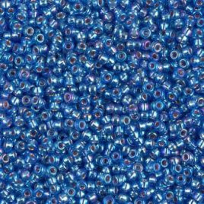 15/0 Miyuki Seed Beads - 5g Bag – Silver Lined Sapphire AB - Colour 1019