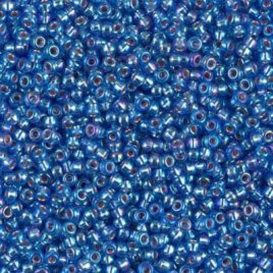 15/0 Miyuki Seed Beads - 5g Bag – Silver Lined Sapphire AB - Colour 1019