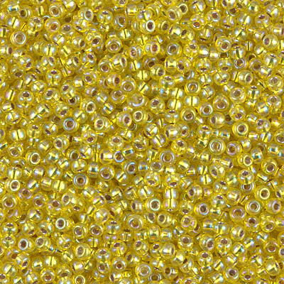 15/0 Miyuki Seed Beads - 5g Bag – Silver Lined Yellow AB - Colour 1006