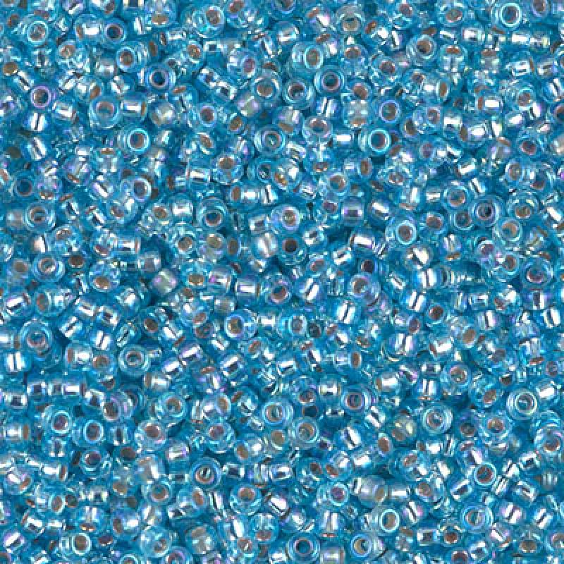15/0 Miyuki Seed Beads - 5g Bag – Silver Lined Aqua AB - Colour 1018