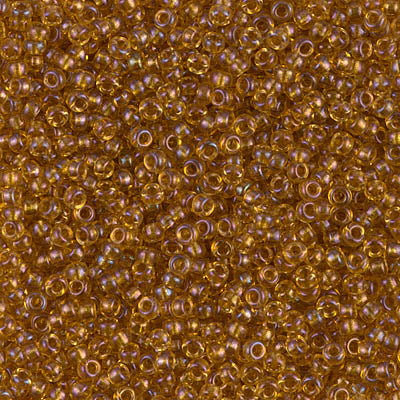 11/0 Miyuki Seed Beads - 25g Bag – Topaz Lined Lt Topaz AB - Colour 377