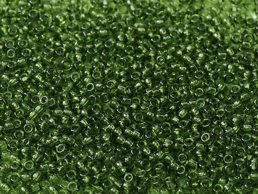 11/0 Miyuki Seed Beads - 25g Bag – Transparent Olive Green - Colour 158