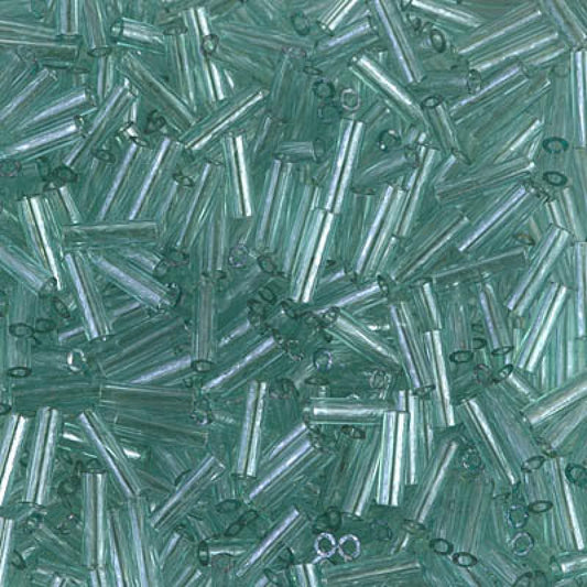 6mm Miyuki Bugle Beads 10g – Transparent Sea Foam luster