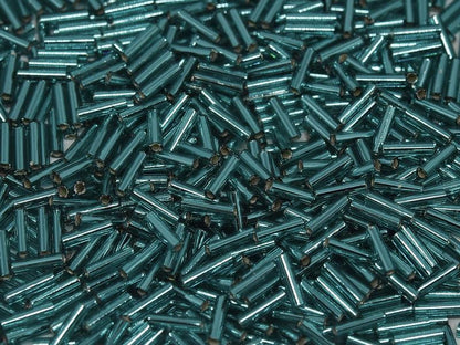 6mm Miyuki Bugle Beads 10g – Silver Lined Teal - 425