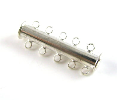 Silver Tone Five Strand Magnetic Clasp