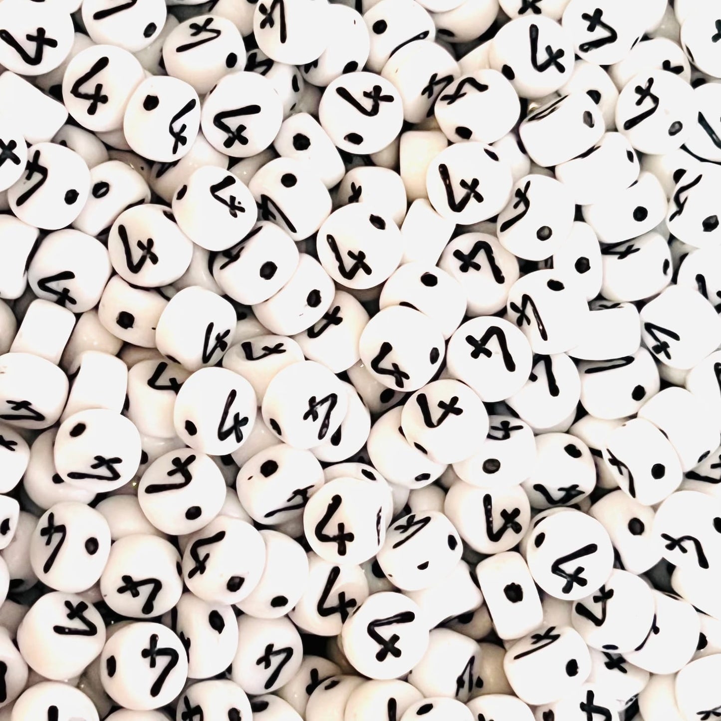 Czech Glass Number Bead - 4