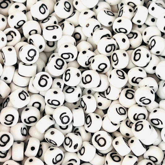 Czech Glass Number Bead - 6