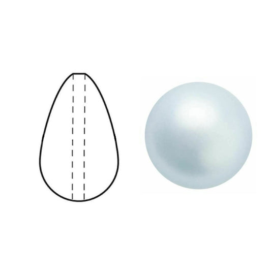 Preciosa Nacre Pear 10x6mm - Light Blue