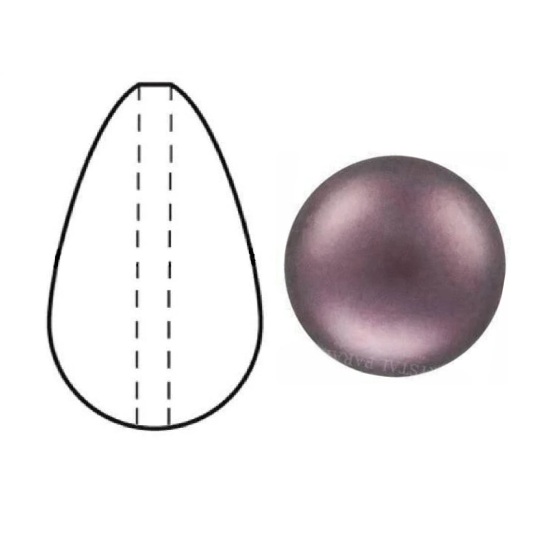 Preciosa Nacre Pear 15x8mm - Light Burgundy