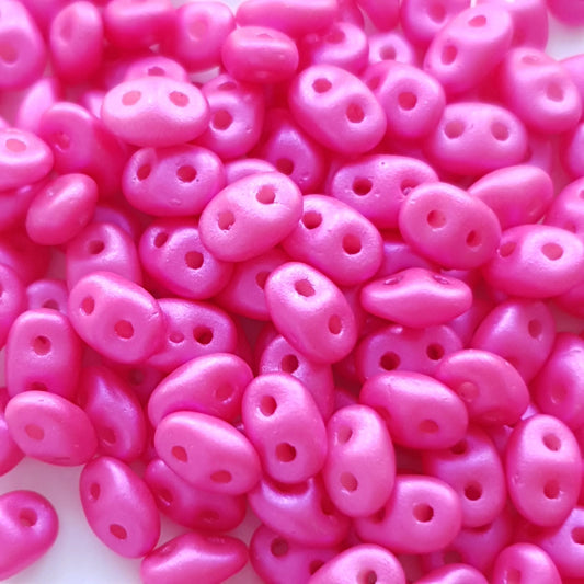 SuperDuo 2.5x5mm 25g Bag – Pearlshine Hot Neon Pink