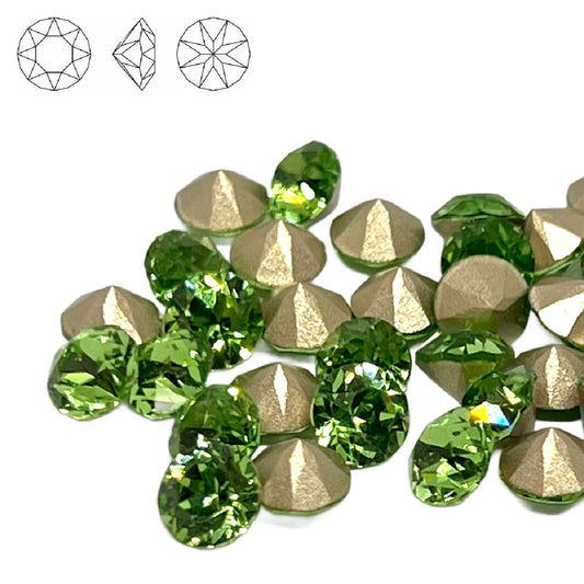 Aurora Pointy Back Chaton (C1088) SS29 – 6mm – Peridot – Pack of 2