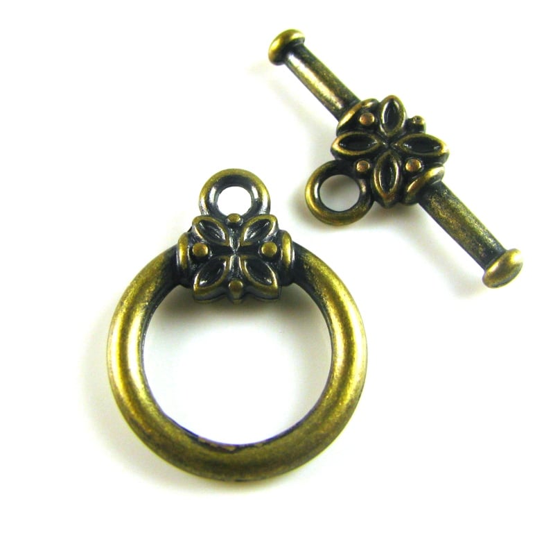 Antique Brass Petal Toggle 21x14mm
