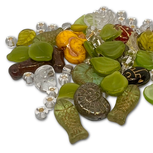 Preciosa Pressed Glass Bead Playful Mix - Approx 50g