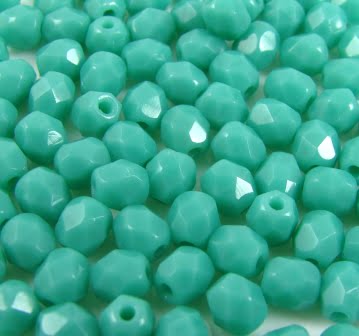 3mm Czech Fire Polish – 63130 – Opaque Turquoise x 100
