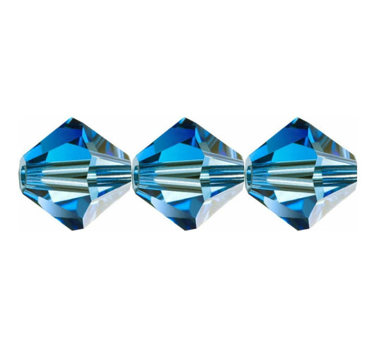 4mm Preciosa Bicones – Capri Blue – Pack of 30