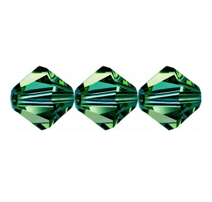3mm Preciosa Bicones – Emerald – Pack of 30