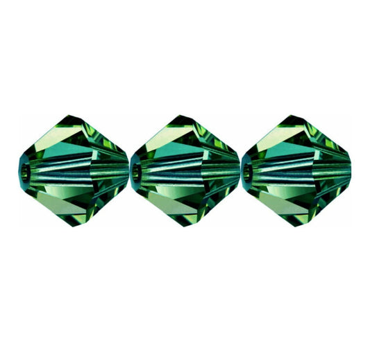 3mm Preciosa Bicones – Emerald – Pack of 30