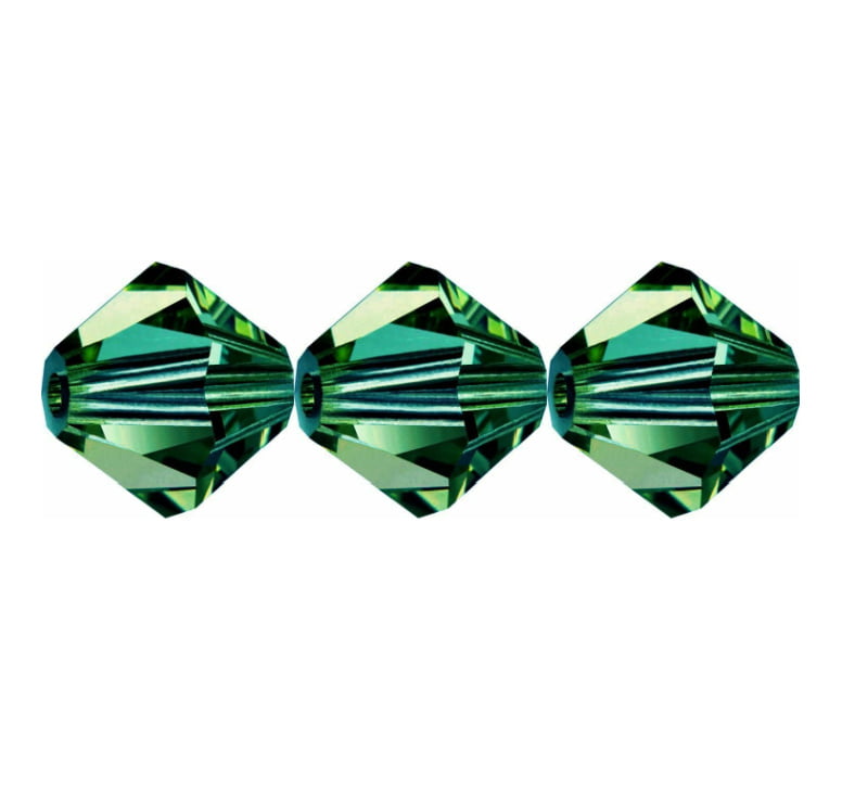 4mm Preciosa Bicones - Emerald - Pack of 30