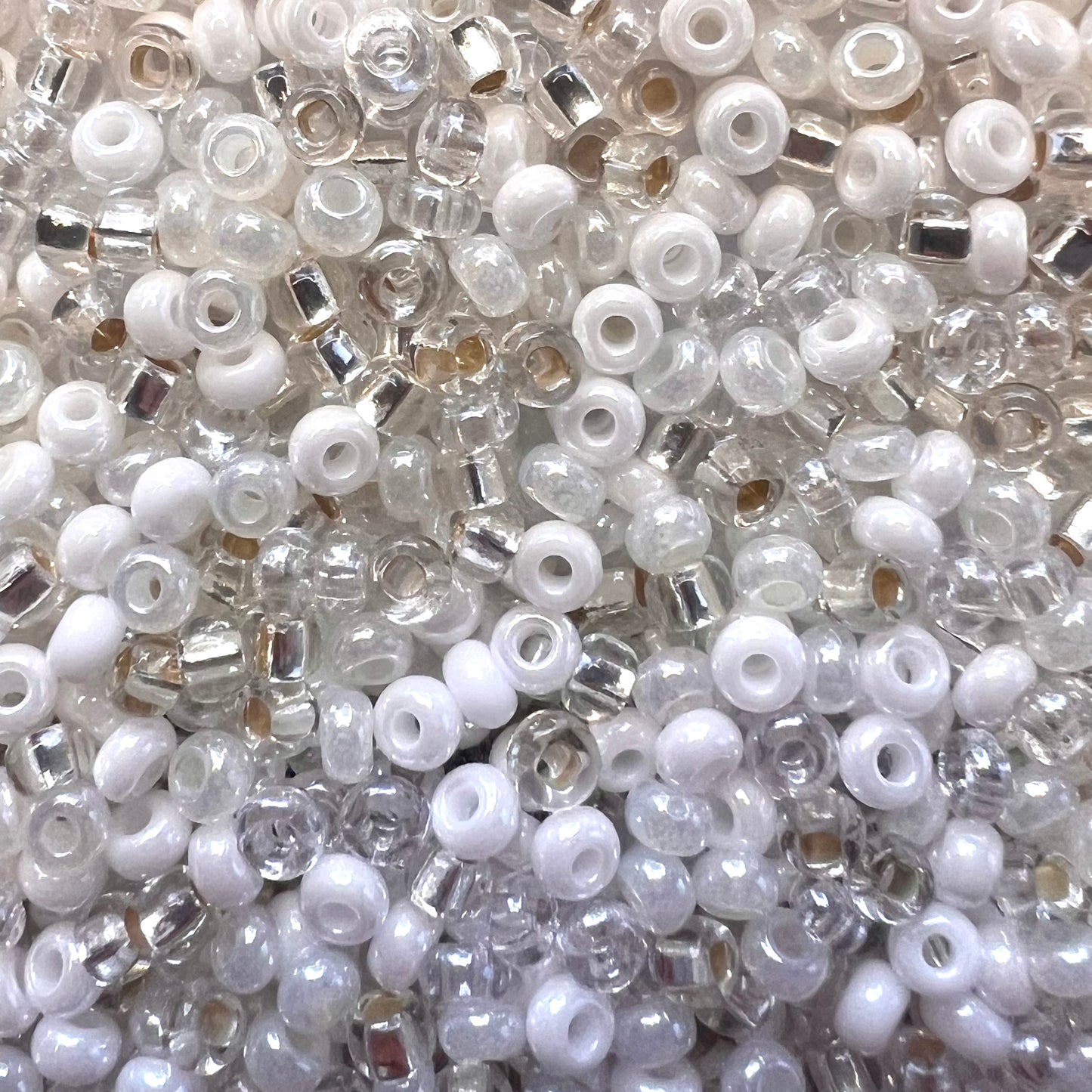 6/0 Preciosa Seed Bead Mix 25g Bag - White Mix