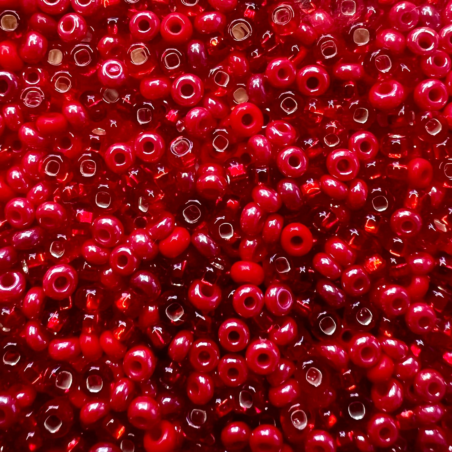 6/0 Preciosa Seed Bead Mix 25g Bag - Ruby Red Mix
