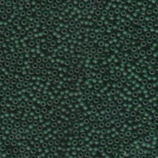 11/0 Miyuki Seed Beads - 25g Bag – Matted Transparent Dark Emerald - Colour 156F
