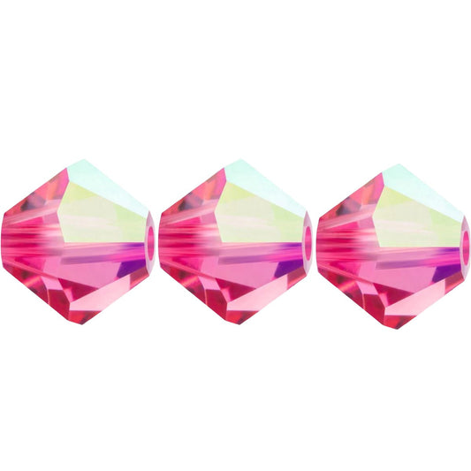 4mm Preciosa Bicones - Rose AB - Pack of 30
