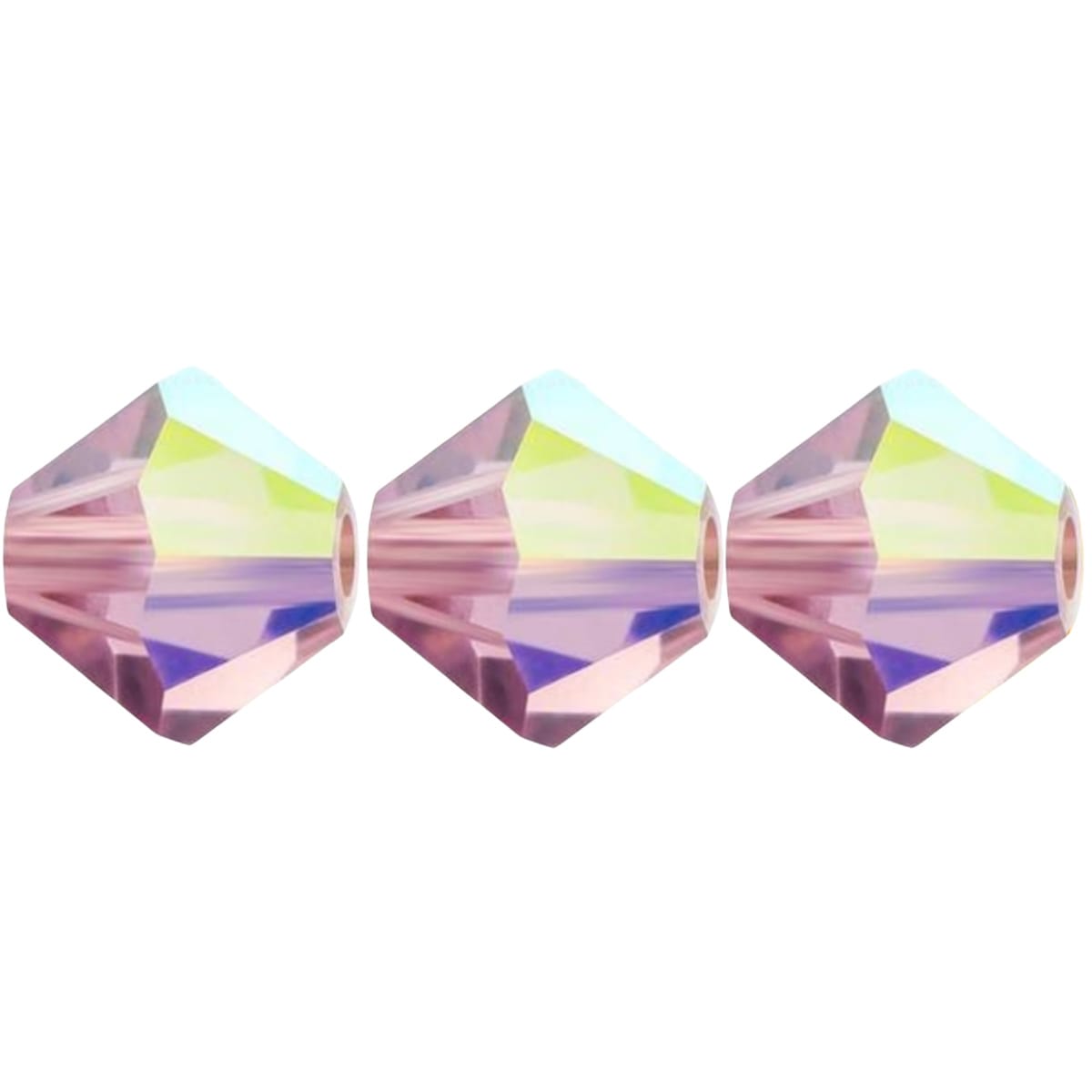 4mm Preciosa Bicones - Rose Opal AB - Pack of 30