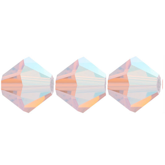 4mm Preciosa Bicones - Rose Opal AB2X - Pack of 30