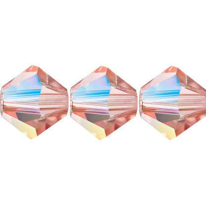 4mm Preciosa Bicones – Rose Peach AB – Pack of 30