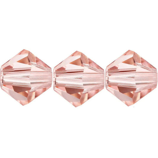 4mm Preciosa Bicones – Rose Peach – Pack of 30