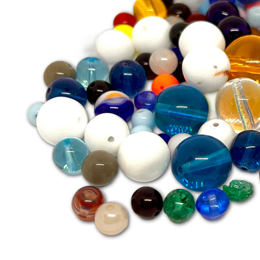Preciosa Pressed Glass Round Mix - Approx 50g