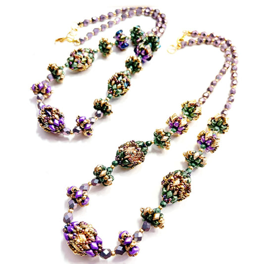 Royal Treasure Bead Necklace by Leslie Rogalski - Instant Download or Printed Copy