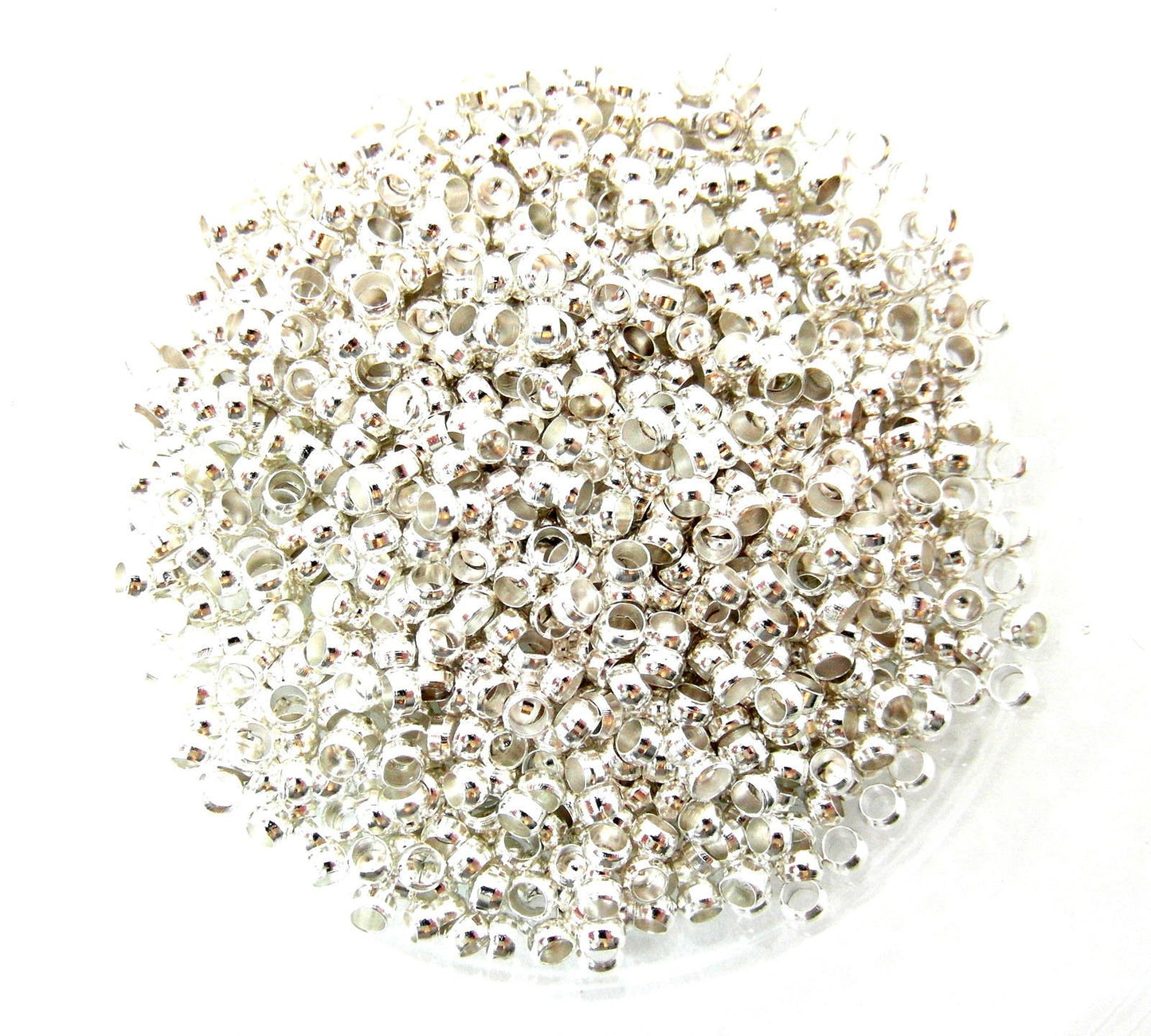 Silver Plated Crimps 1mm – 1g Bag (approx 100)