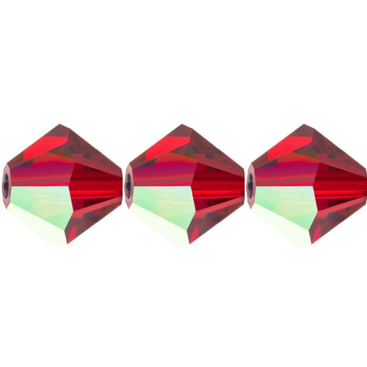 4mm Preciosa Bicones - Siam AB - Pack of 30