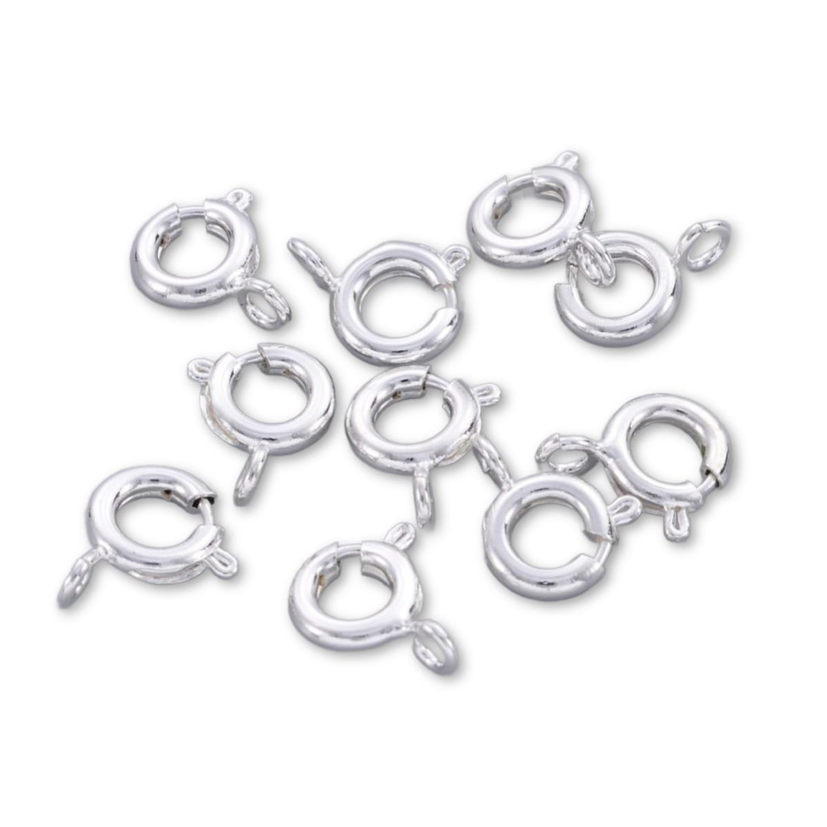 Silver Plated 6mm Spring Ring Clasps - Pack of 20