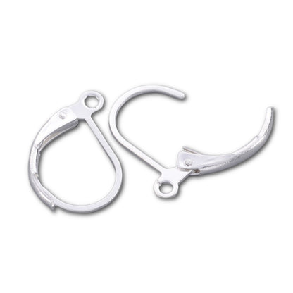 Silver Plated Oval Leverback Earring Findings x 5 pairs