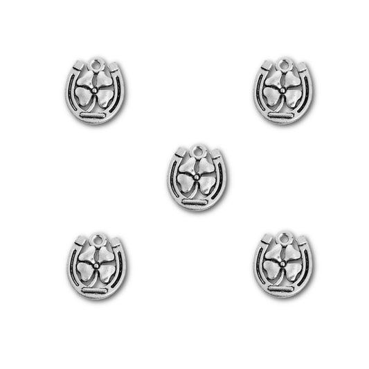 Antique Silver Good Luck Horseshoe Charm 18x15mm – Pack of 2