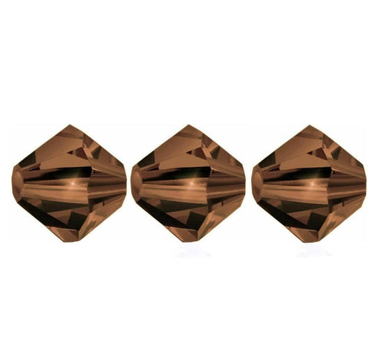 4mm Preciosa Bicones - Smoked Topaz - Pack of 30