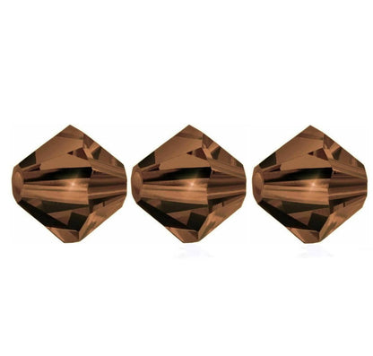 3mm Preciosa Bicones – Smoked Topaz – Pack of 30