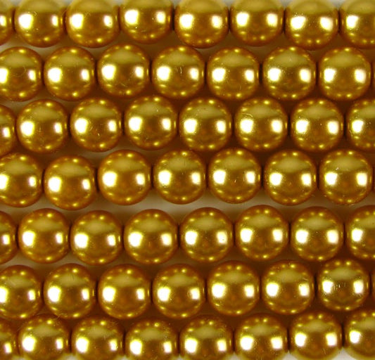 2mm Czech Round Glass Pearl Pack of 100 – 70686 – Gold