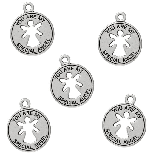 Antique Silver Special Angel Charm – Pack of 5