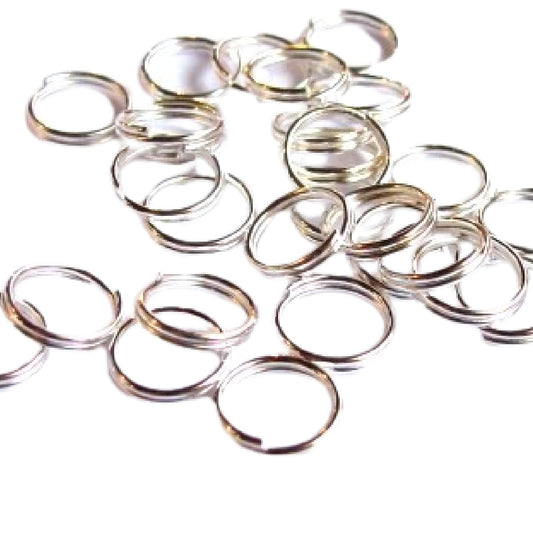 Silver Plated - 7mm Split Rings - 2.5g (approx 30)