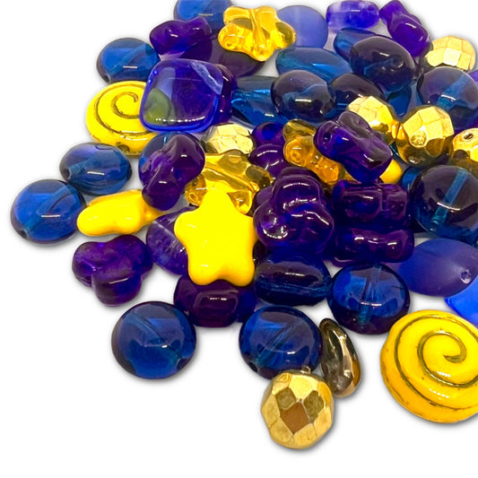Preciosa Pressed Glass Starry Sky Mix - Approx 50g