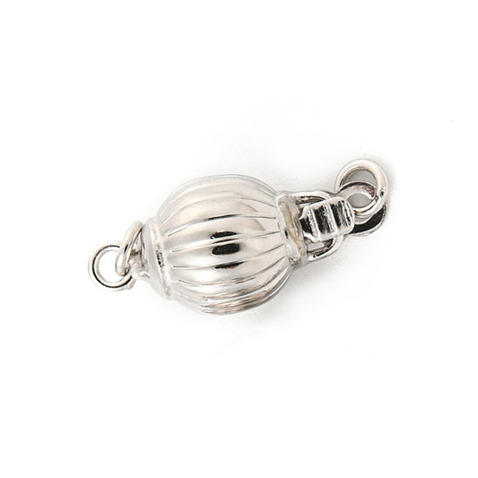 Sterling Silver 7.5mm Round Patterned Box Clasp