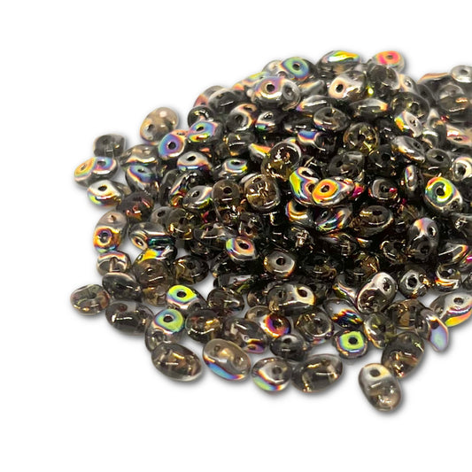SuperDuo 2.5x5mm 25g Bag – Black Diamond Vitrail