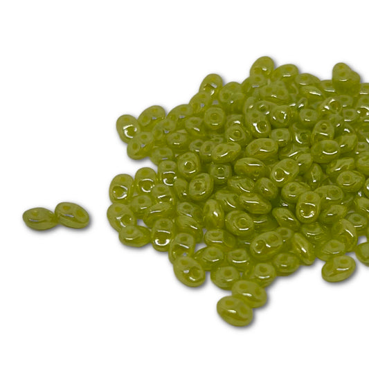 SuperDuo 2.5x5mm 25g Bag – Milky Peridot