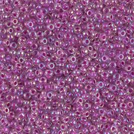 11/0 Miyuki Seed Beads - 25g Bag – Raspberry Lined Crystal AB – Colour 264